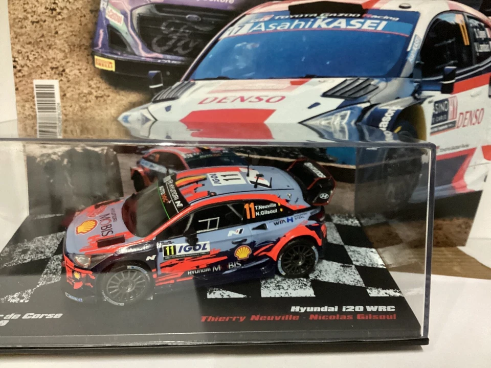 IXO HYUNDAI i20 COUPE WRC  Tour de corse 2017 in Metallo 1/43 + Booklet - Immagine 4 di 4