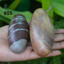 Piedra Shiva Lingam Pulida de 3,75",3", Piedra de Río Narmada de Origen Ético ~ 955