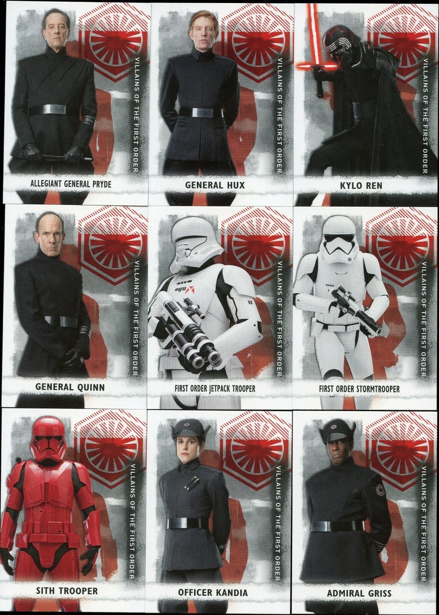 2020 Topps Star Wars Rise Skywalker Series 2 VILLAINS OF FIRST