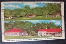1944 postcard Snack Shop Outdoor Classrooms Methodist training center Jumonville