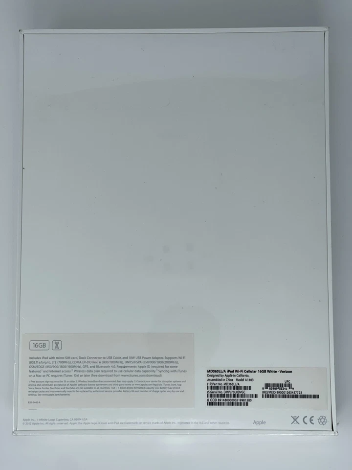Apple iPad 3 3rd Generat 16 GB Wi-Fi + GSM Cellular Verizon MD363LL/A 9.7" White - Image 2 of 4