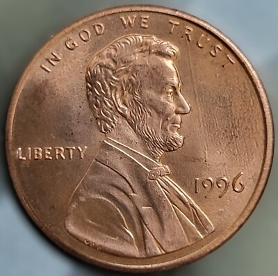 1996 penny red Coin,die gouges obverse and reverse, nice For Collector