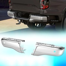 For 2019-2023 Ford Ranger Rear Bumper End Caps W Park Sensor Holes Pair Chrome For 2019-2023 Ford Ranger Rear Bumper End Caps W Park Sensor Holes Pair Chrome