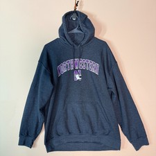 Northwestern Wildcats Pullover Hoodie Hoody Grey Men's Size Large L