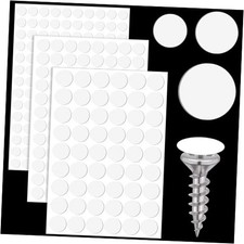 290pcs Screw Hole Cover Stickers, 21 mm/0.8 inch Self White 3 Sheet 290pcs