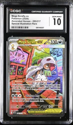 CGC 10 Mega Scrafty ex 285/217 Special Illustration Rare Pokemon Ascended Heroes