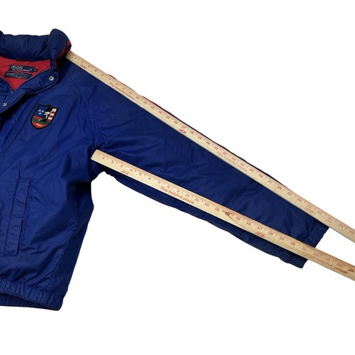 Vintage Polo Ralph Lauren Puffer Down Jacket Mens Large Blue Red Ski Patch 90s - Picture 8 of 18