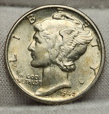 1945 P Mercury Dime 10c AU About Uncirculated 90% Silver Vintage US Coin M5Cmh8
