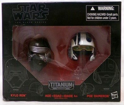 Hasbro Star Wars Titanium Series #01 Kylo Ren and Poe Dameron 1/6 Scale Helmets