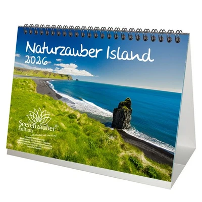 SEELENZAUBER GMBH Naturzauber Island DIN A5 Tischkalender für 2026 Natur Reise Land Urlaub- Seelen