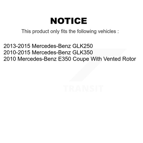 Coat Brake Rotor Semi-Metallic Pad Rear Kit For Mercedes-Benz GLK350 GLK250 E350 - Picture 2 of 11