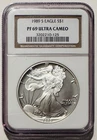 1989 S 1 OZ SILVER PROOF NGC PF 69 ULTRA CAMEO U.S. MINT AMERICAN EAGLE