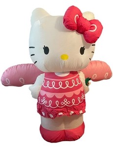 airblown inflatables christmas hello kitty with red dress sanrio Gemmy Industries Airblown Inflatable Hello Kitty in Red Dress, Christmas Decoration, Indoor/Outdoor Use