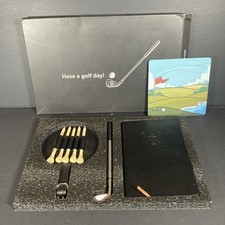 Golf Scorecard Book Gift Set w/ Bag Tag Tee Holder & Golf Club Pen - New