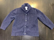 Janie and Jack Cable Knit Shawl Cardigan Shawl Collar Navy Blue Size 3 Boys