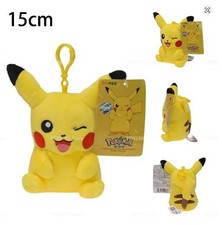 Pikachu Plush Keychain Clip 5.5" Winking Pokemon Backpack Bag Charm