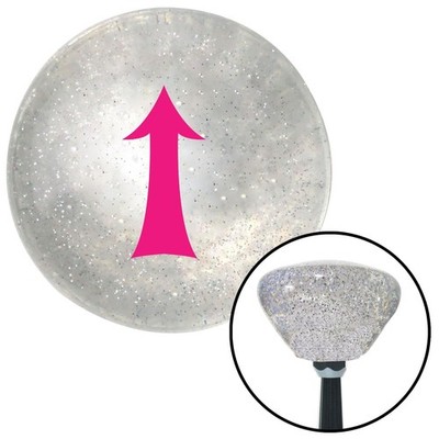 Pink Fancy Solid Directional Arrow Up Clear Retro Metal Flake Shift Knob M16x1.5