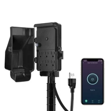 DEWENWILS WiFi Smart Outdoor Plug 6 Outlet Yard Stake Waterproof Alexa Google