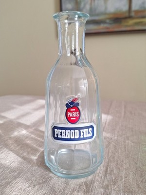  Vintage Pernod Fils Paris Glass Water Carafe~French Advertising Bottle