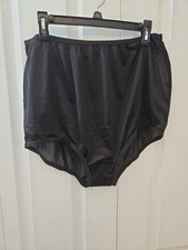 NEW CAROLE Size 12 Black Nylon Granny Panties Style 888