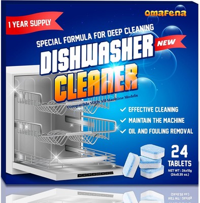Dishwasher Cleaner and Deodorizer Tablet -24Tablets Deep Cleaning Descaler for D