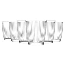 LAV 340ml Hestia Glass Tumblers Clear Water Juice Drinking Glasses Gift Set