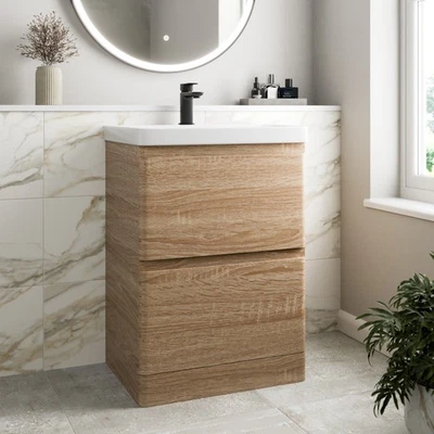 AFFINE Floor Standing Bathroom Vanity Unit & Basin Sink Storage Furniture Cabinet 600mm