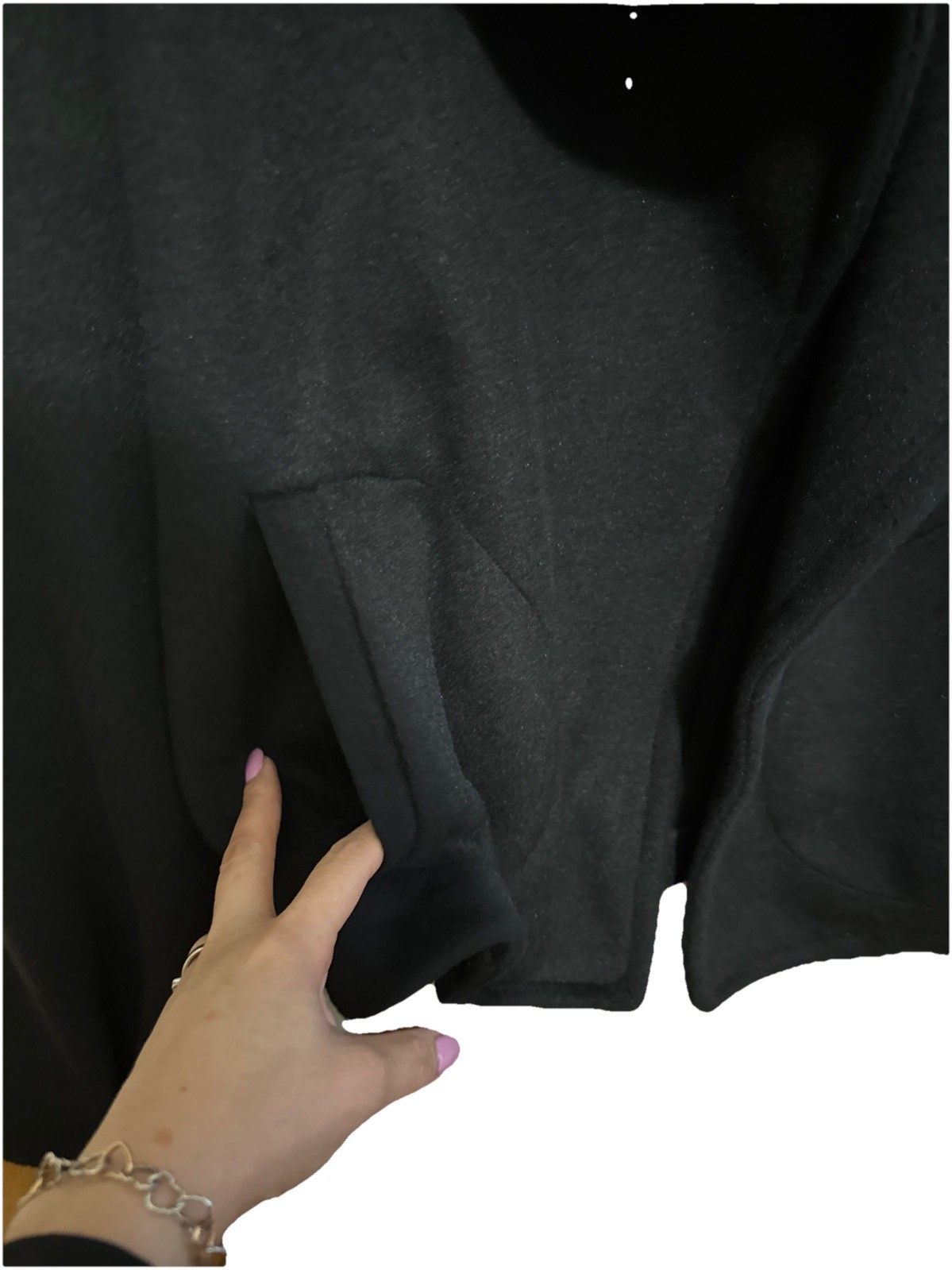 Free People Mina Jacket Solid Black Oversized Col… - image 7