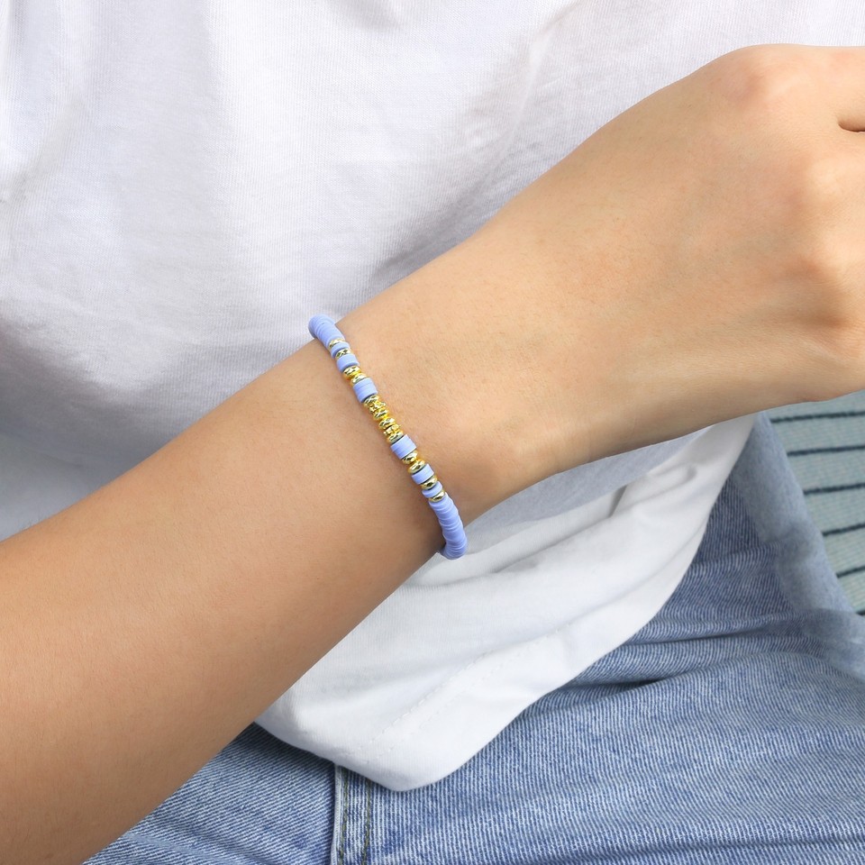 KELITCH HEISHI Bracciali Dell'Amicizia Con Perline | Bracciali Elasticizzati Con Disco Color Oro, Gioielli Bohémien Regolabili Per Donne, Confezione Regalo - 3