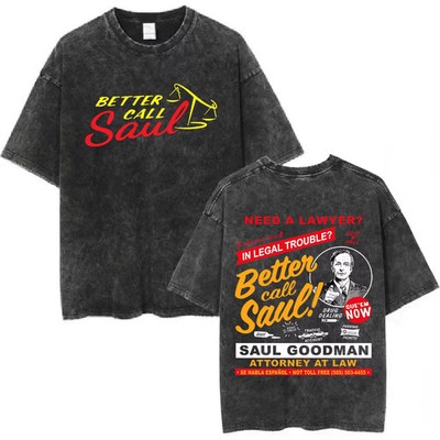 Breaking Bad Better Call Saul T Shirt y2k Washed Black Graphic Tee Mens Unisex