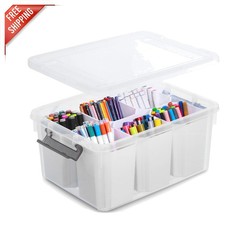 Durable 17 QT Shatterproof Clear Storage Containers - Organize Crafts Tools