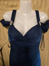 Betsy and Adam ombre blue evening gown