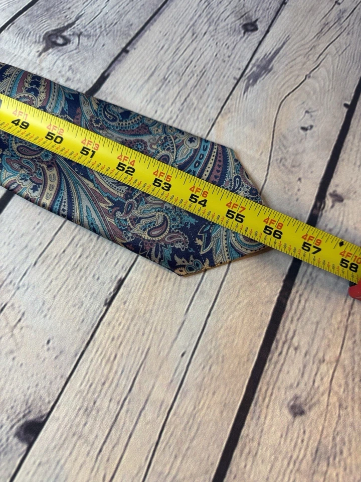 Corbata de cuello Oleg Cassini para hombre cachemira dorada tostada 100 % seda clásica Foto 3 de 3