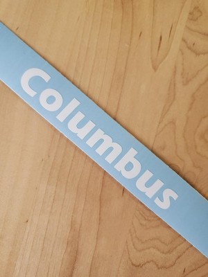 Columbus decal sticker vinyl (2)  PAIR Gloss WHITE 10'' FAST USA