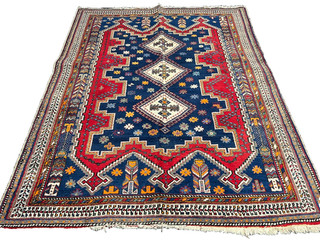 Antiker Handgeknüpfter Orientteppich Afschari Vintage 205x157 cm carpet rug