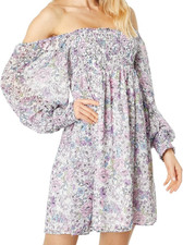 BCBGeneration Smocked Babydoll Floral Mini Dress