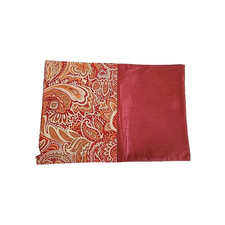 Vintage Pier 1 Imports Placemats Set 4 Paisley/Solid Garnet Christmas Gold Red