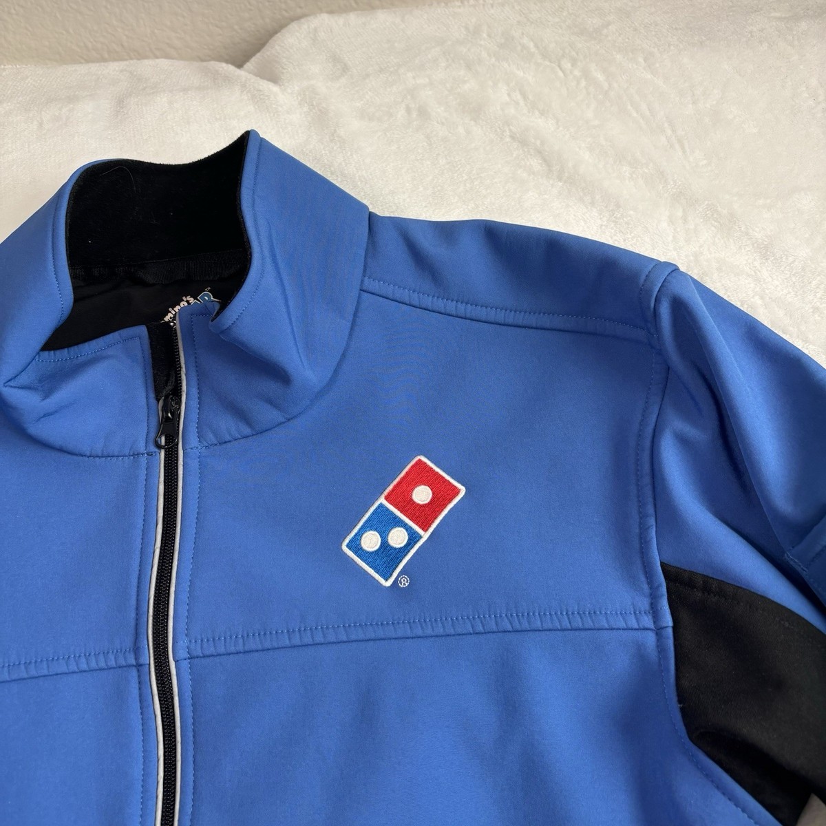 Domino's Gear Pizza Blue Black Long Sleeve Full Zip Employee