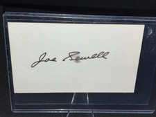 Vintage Joe Sewell Signed Index Card Autograph MLB Hall of Fame Cleveland Indian