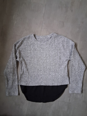 Here + There C&A C A Pullover Pulli grau schwarz 134 140 Mädchen