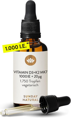 SUNDAY NATURAL  Vitamin D3 K2 Drops - High Bioavailability, Lab Tested