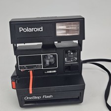Vintage Polaroid One Step Flash Red Stripe Instant Camera w/ Strap 600 Film