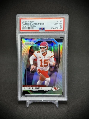 Patrick Mahomes II 2024 Panini Prizm Silver Prizm SP PSA 10 Kansas City Chiefs