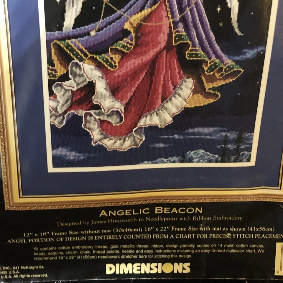 Kit de punta de aguja de baliza angelical colección oro dimensiones vintage cinta EE. UU. Foto 4 de 4