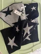 Aeropostale Star Scarf Black & Silver Extra Long NWT’S