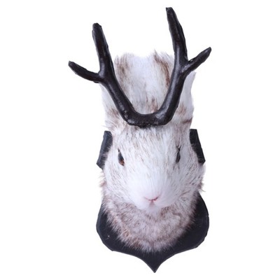 Antlers Rabbit Head Wall Hangings 3D Animal Taxidermy Abstract Sculpture Jewelry