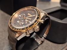 Orologio Uomo Hugo Boss HB 1513628 Trophy Quadrante Grigio Cinturino Pelle (Nuovo 300+)