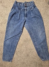 Vintage Lee Jeans 80's Size 14 High Waist Mom Style Retro Stonewash Buttons