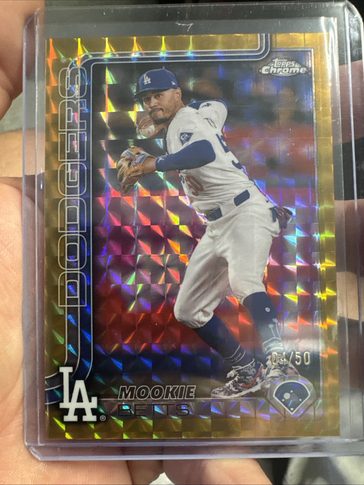 2025 Topps Chrome Mookie Betts #50 /50 Gold Geometric