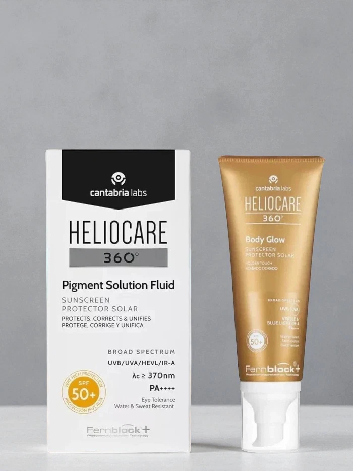Heliocare 360 Water Gel SPF50+ & Body Glow SPF50+ Combo | Radiance & Protection - Image 2 of 4